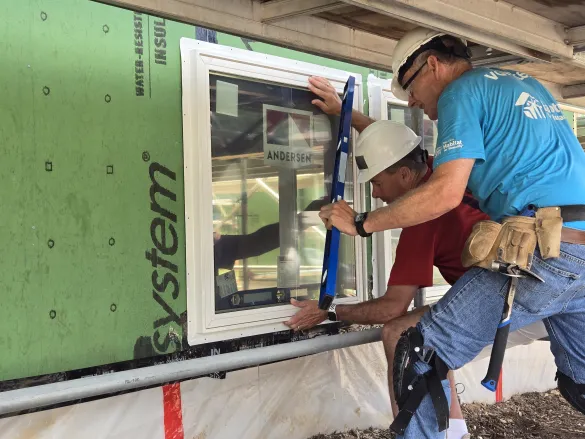 Volunteers installing HPW