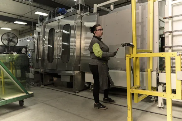 person working in a factory